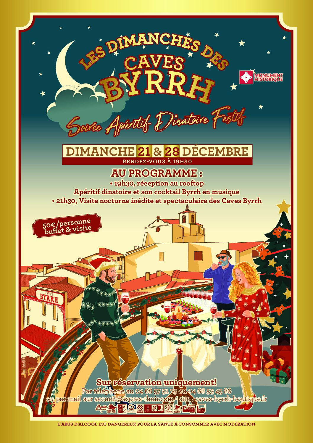 LES DIMANCHES DES CAVES BYRRH le 28 DECEMBRE - Soirée Apéritif Dînatoire Festif